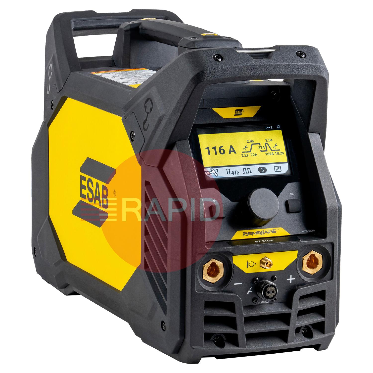 0447750890  ESAB Renegade ET 210iP DC Advanced Ready to Weld Air-Cooled Package with 4m TIG Torch - 115 / 230v, 1ph